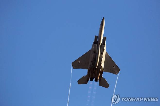 이스라엘군 F-15 전투기 [로이터 연합뉴스 자료 사진. 재판매 및 DB 금지]