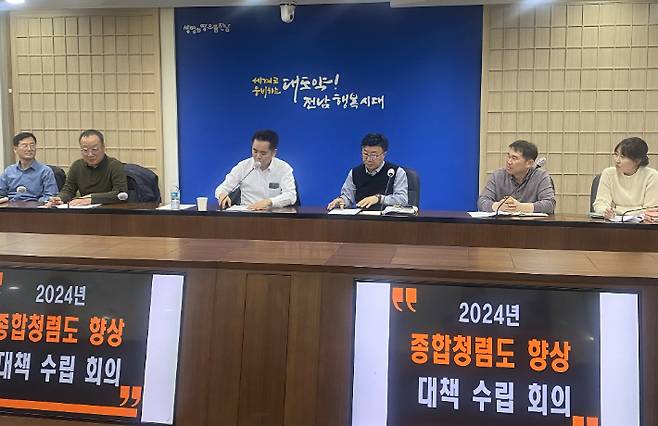 전라남도 감사관실이 2024년 청렴도 향상 대책을 수립하기 위한 회의를 열고 있다. 전라남도 제공