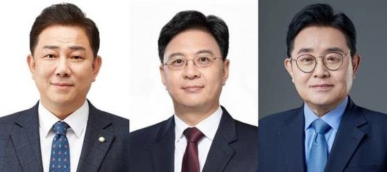 서울 동작갑에 출마한 더불어민주당 김병기, 국민의힘 장진영, 새로운미래 전병헌 후보.(왼쪽부터) 〈출처: 본인제공〉