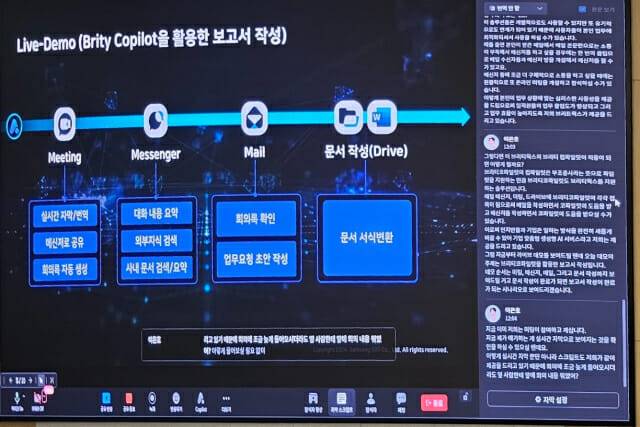 브리티 코파일럿은 하나의 툴에서 다양한 생성형AI 업무 지원 기능을 제공한다