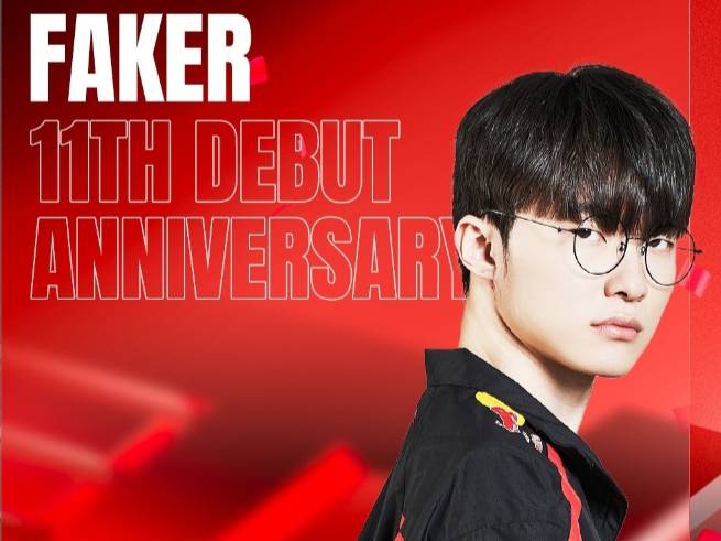 '페이커' 이상혁이 지난 2013년 4월6일 LCK 무대에 데뷔했다. 사진은 페이커 11주년 기념 포스터. /사진=T1 공식 인스타그램