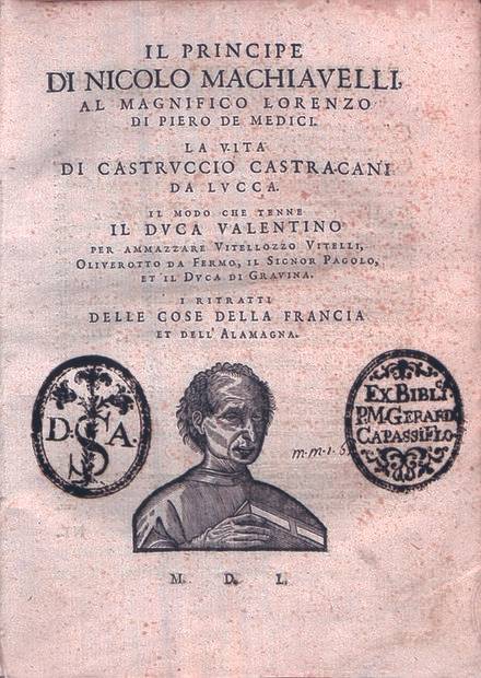 ‘군주론’의 1550년판 표지. 원제는 ‘IL PRINCIPE’.