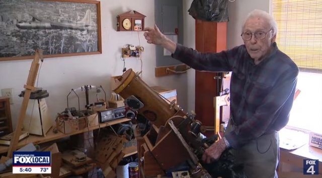 텍사스에 거주하는 105세 남성 라베르네 비저는 8일(현지시간) 그의 생애 13번째 일식을 관측할 예정이다. 폭스4뉴스 유튜브 캡처