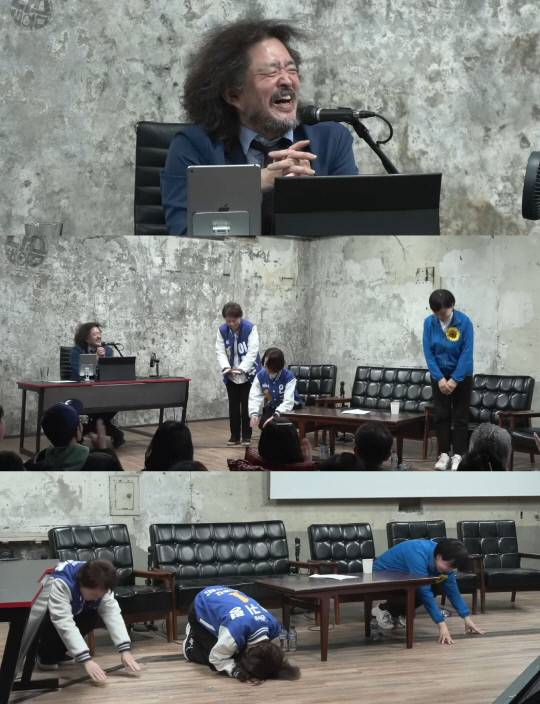 더불어민주당 이언주(경기 용인정)·안귀령(서울 도봉갑)·전현희(서울 중·성동갑) 후보들이 지난달 15일 유튜브 코너 '김어준의 다스뵈이다'에 나와 큰절을 하는 모습. 유튜브 '딴지방송국' 캡처