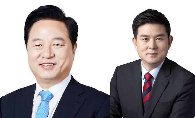 경남 양산을에 출마한 김두관 더불어민주당 후보(왼쪽)와 김태호 국민의힘 후보. (사진=중앙선거관리위원회)