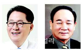 전남 해남군완도군진도군에 출마한 박지원 더불어민주당 후보(왼쪽)와 곽봉금 국민의힘 후보(오른쪽)