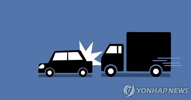 화물차의 승용차 추돌사고 (PG) [권도윤 제작] 일러스트