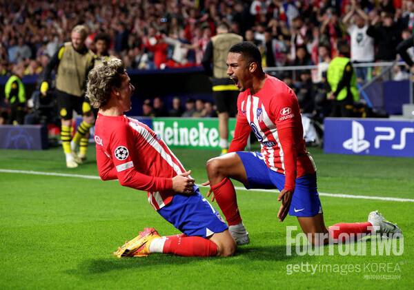 사진=게티이미지.&nbsp;아틀레티코는 11일 오전 4시(한국시간) 스페인 마드리드에 위치한 에스타디오 시비타스 메트로폴리타노에서 열린 2023-24시즌 유럽축구연맹(UEFA) 챔피언스리그(UCL) 8강 1차전에서 도르트문트에 2-1로 승리했다.