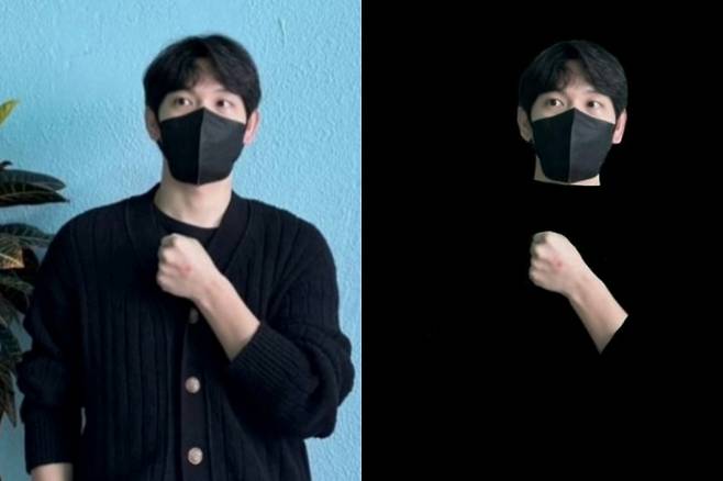 하늘색 배경의 투표 인증 사진을 올렸다가 정치색 논란을 우려한 것인지 검은색 배경으로 수정해 재업로드한 배우 임시완 /사진=임시완 인스타그램 캡처