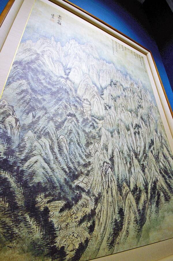 금강전도(복제품). 그림 아랫부분에 장안사가 있다.