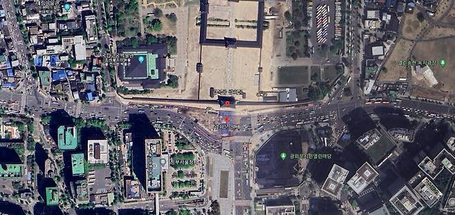 서울 광화문 일대 항공사진. 구글어스 갈무리