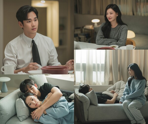 ▲ 14일 방송되는 '눈물의 여왕'에서 김수현과 김지원이 둘 만의 오붓한 시간을 갖는다. 제공|tvN