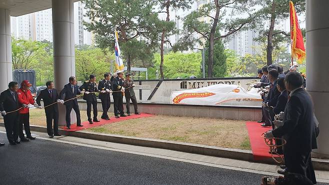 15일 오후 경기도 성남에 위치한 해병대 호텔(MILITOPIA HOTEL by MARINE·밀리토피아 호텔 바이 마린)에서 호텔 개관행사가 열리고 있다.2024.4.15/뉴스1 ⓒ News1 박응진 기자