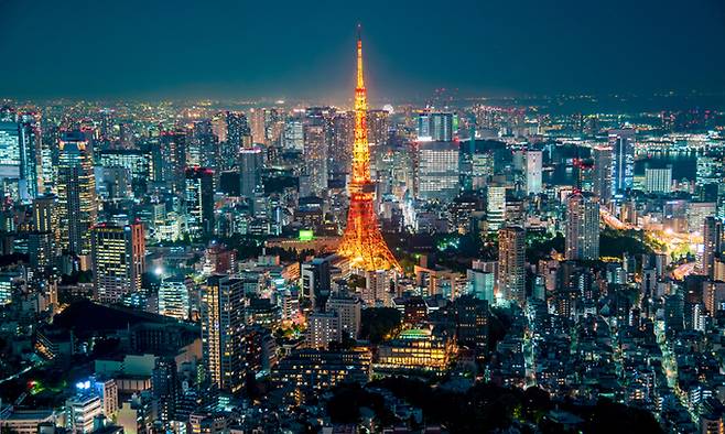 일본의 도쿄 타워 전경. 게티이미지뱅크