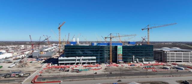 삼성전자가 미국 텍사스주 테일러시에 짓고 있는 파운드리 팹 전경.