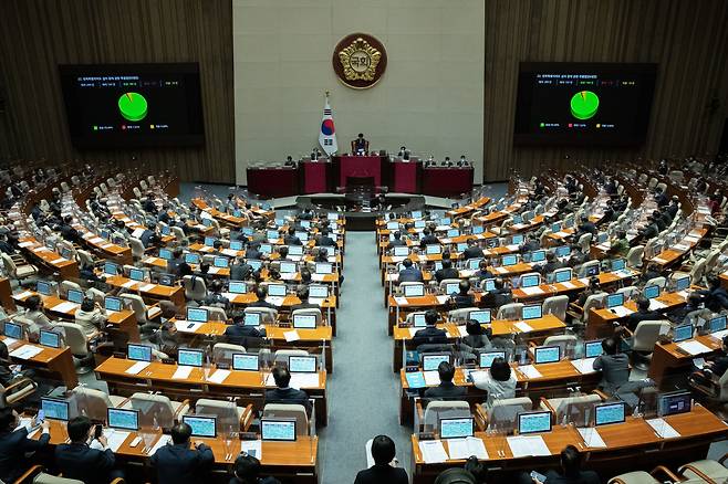 지난달 28일 오후 서울 여의도 국회에서 열린 제401회 국회(임시회) 제4차 본회의./뉴스1 ⓒ News1 이재명 기자