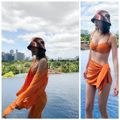산다라 박이 필리핀에 입국, 그녀의 화려한 휴가 패션과 함께 근황을 공유했다. 사진=산라다박 SNS