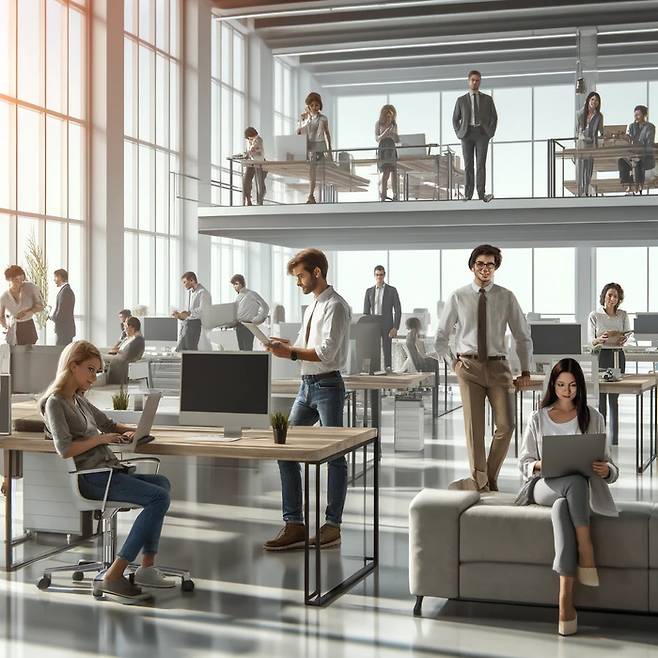 생성형 AI로 그려낸 회사 자율경영 이미지