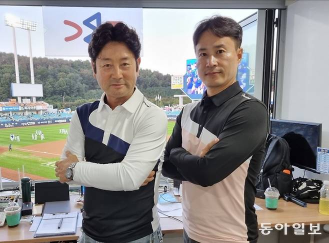 김용국 위원화 함께 호흡을 맞추고 있는 김대진 캐스터. 라디오로만 2000경기 넘게 삼성 경기를 중계한 베테랑 캐스터다.  김용국 제공