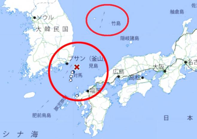 일본 기상청 홈페이지에 독도가 '다케시마'(竹島)로 표기된 모습. 사진=일본 기상청 캡처/서경덕 교수팀
