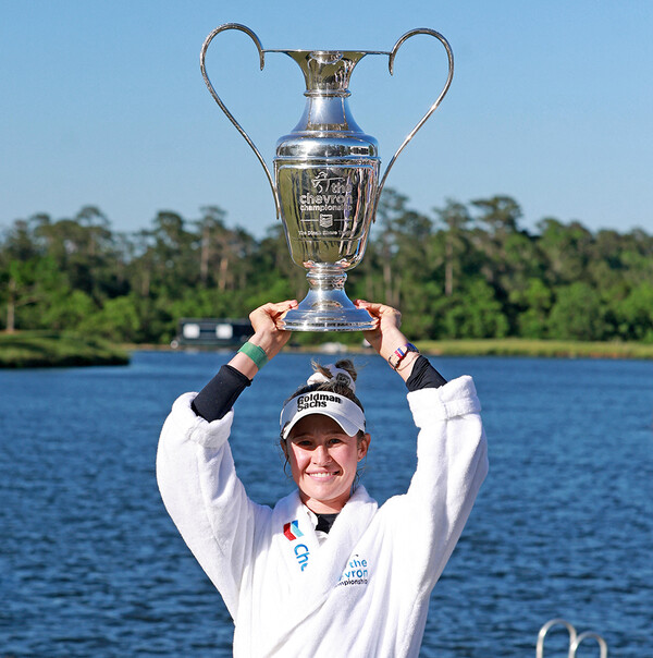 미국여자프로골프(LPGA) 투어 2024시즌 첫 메이저 대회 셰브론 챔피언십 우승을 차지한 세계랭킹 1위 넬리 코다. 사진제공=ⓒAFPBBNews = News1