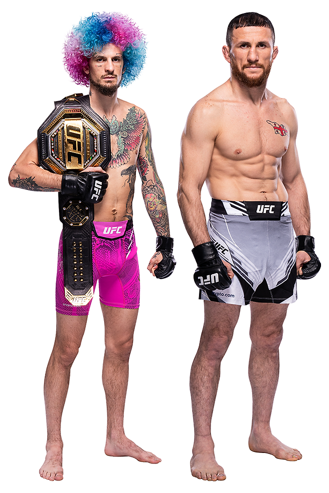 제10대 UFC 밴텀급 챔피언 숀 오맬리(왼쪽), 랭킹 1위 메라프 드발리시빌리. 사진=TKO