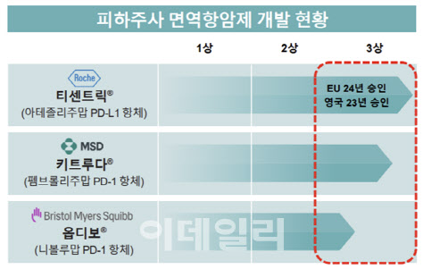 블록버스터 면역항암제 피하주사(SC) 개발 현황.(자료=지아이이노베이션)