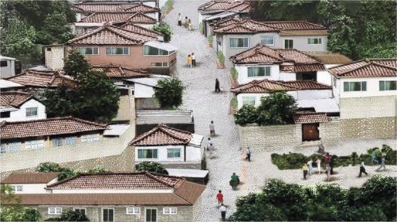 서울시가 당초 계획한 백사마을 주거지보전 리모델링안. [ 서울시 제공 ]