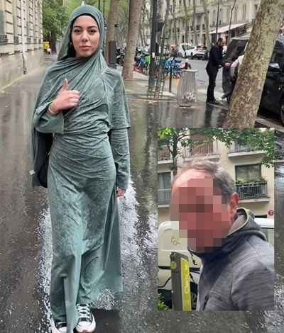 [서울=뉴시스] 프랑스 파리에서 한 남성이 히잡을 쓴 무슬림 여성에게 침을 뱉은 사건이 공개됐다. 파리 당국도 해당 행위가 인종차별이라며 남성을 비판했다 (사진=인스타그램 'fatimadetetuan7' 갈무리) *재판매 및 DB 금지