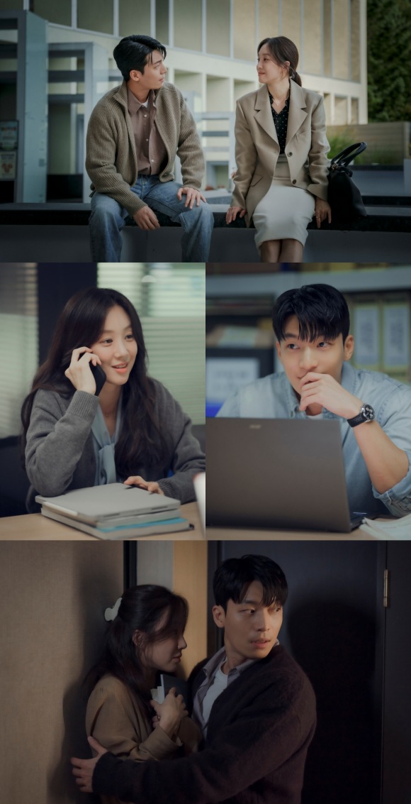 배우 정려원 위하준 주연의 tvN 드라마 '졸업' 커플 스틸컷이 공개됐다. /tvN