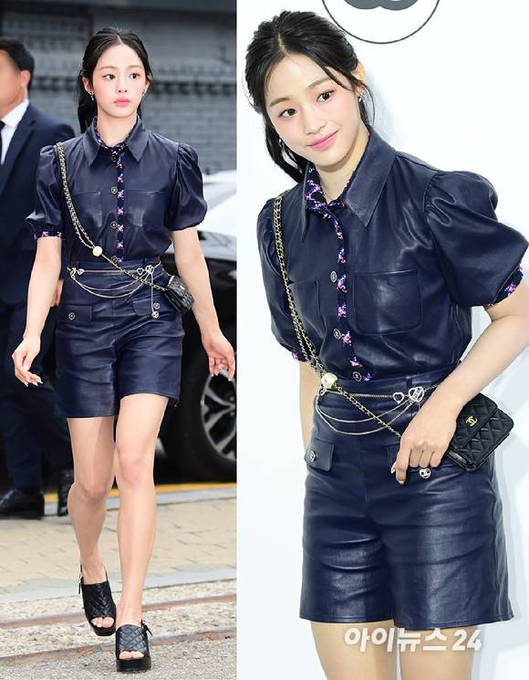 '프로패셔널 곰아지 민지' 그룹 뉴진스(NewJeans) 민지가 23일 오후 서울 성동구 성수동 인근에서 열린 샤넬 루쥬 알뤼르 팝업 행사에 참석하고 있다. [사진=정소희 기자]