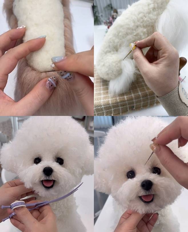 강 씨의 작품 제작 과정. /사진=오미오까네 제공