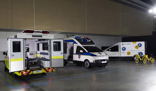Hyundai Motor Company has been undergoing deployment tests of its new ST1 series of purpose-built vehicles with organizations such as Emergency Medical Services, the National Police Agency, and Kakao Mobility's T Bike. (Hyundai Motor Group)