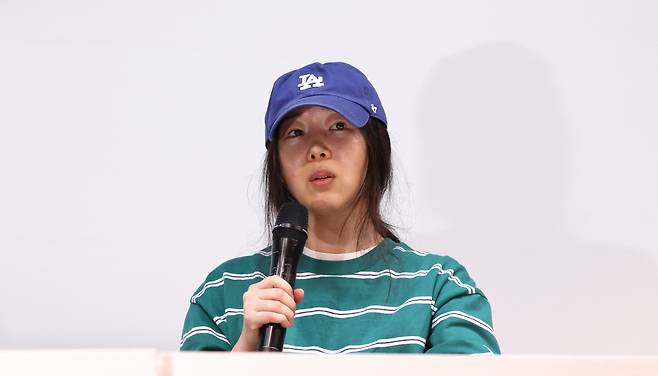 입장 발표하는 민희진 어도어 대표

 <저작권자(c) 연합뉴스, 무단 전재-재배포, AI 학습 및 활용 금지>