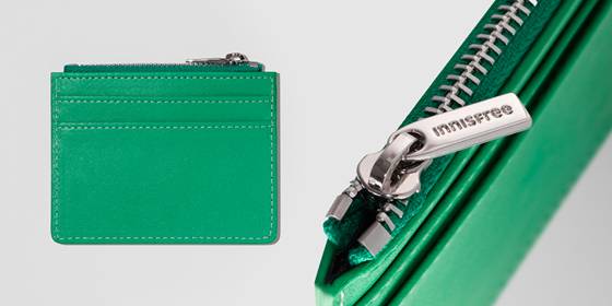 그린컨티뉴 ‘비건레더’가 사용된 이니스프리 지갑.[사진제공=그린컨티뉴]