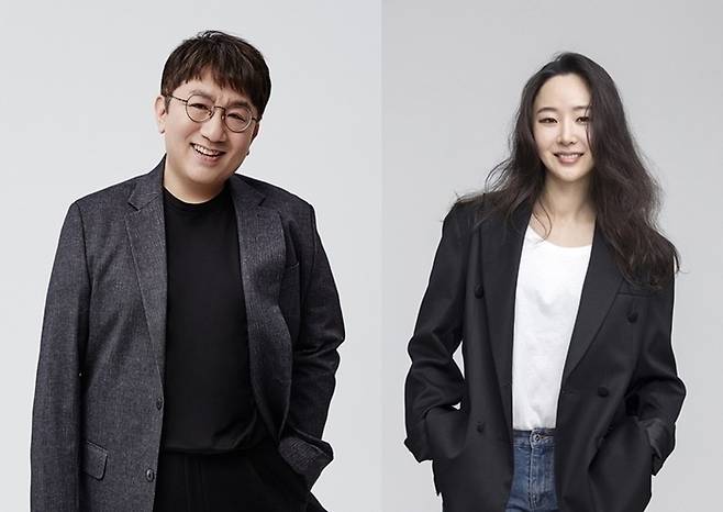 방시혁 하이브 이사회 의장(왼쪽), 민희진 어도어 대표. 사진|각 소속사