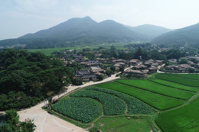 ◇아산에 있는 외암마을은 기와집과 초기집 등 전통 한옥 60여 채가 모여 있는 곳으로 옛 정취를 느낄 수 있는 곳이다. 사진제공=아산시