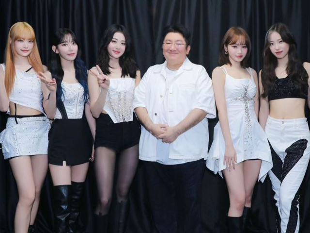 하이브 방시혁 의장과 르세라핌[이미지출처=방시혁 의장 인스타그램 캡처]