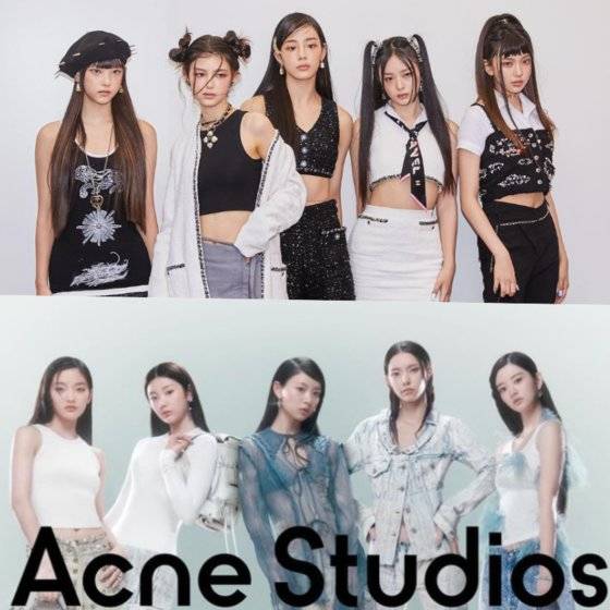 뉴진스와 아일릿은 패션 행사로 데뷔 첫 공식일정을 시작했다. 2022년 서울 성수동에서 열린 샤넬 행사에 참석한 뉴진스(위), 지난달 파리 패션위크를 방문한 아일릿. 사진 각 그룹 SNS