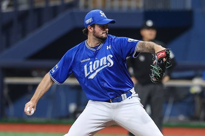 삼성 코노 시볼드가 27일 키움전에서 5이닝 무실점 호투했다. 사진 | 삼성라이온즈