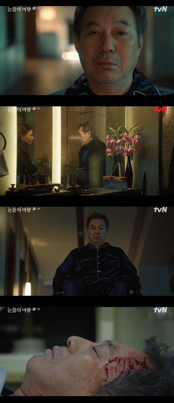 '사망 전문 배우' 김갑수가 '눈물의 여왕'에서도 죽음 엔딩을 맞이했다. /방송 화면 캡처