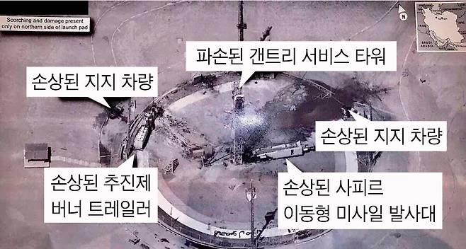 2019년 8월30일 트럼프가 공개한 이란의 로켓 발사 실패 현장 위성 사진./twitter