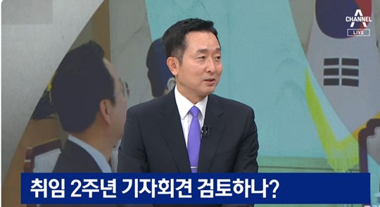 채널A '뉴스A'에 출연한 이도운 대통령 홍보수석. (뉴스A 캡처)