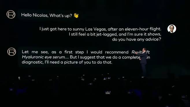 로레알이 올해 초 CES2024에서 공개한 대화형 화장품 추천 AI챗봇 '뷰티 지니어스'/사진=CTA