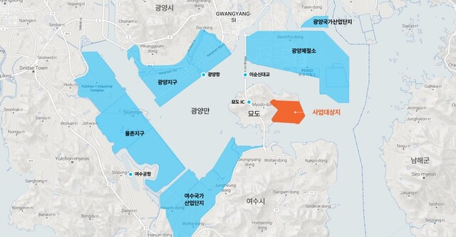 전남 여수 '동북아 LNG 허브 터미널' 위치. GS건설 제공