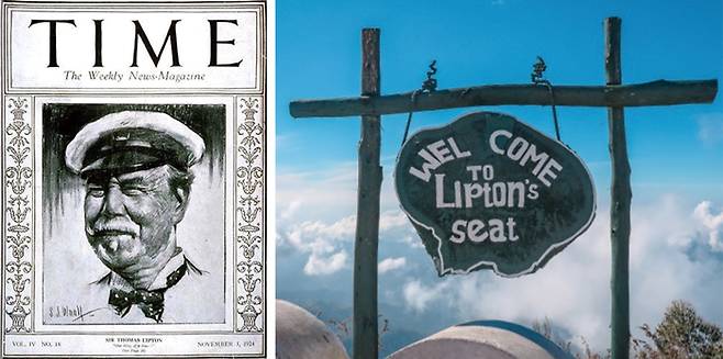 타임지 표지에도 실린 ‘토머스 립톤’(左), 실론의 한 다원에는 ‘립톤이 앉아있던 의자’가 아직도 남아있다.