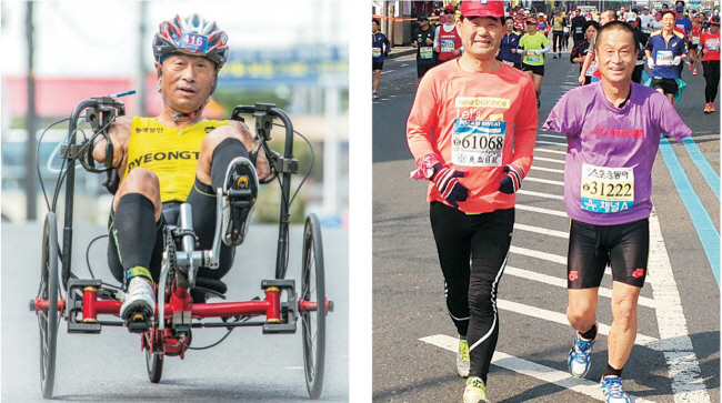 양팔 없이도 철인 3종 경기와 마라톤 완주를 해내는 내 동생 김대영의 모습이 자랑스럽다.