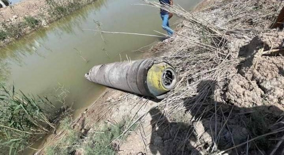 이라크에서 발견된 블루 스패로우 표적탄용 부스터로 추정되는 파편. 출처 X(트위터)/@Arad_mil