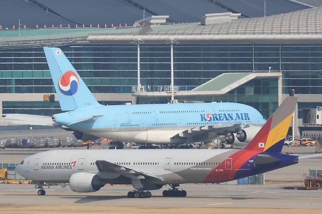 2월 13일 인천국제공항 전망대에서 바라본 공항 계류장.(사진=연합뉴스)