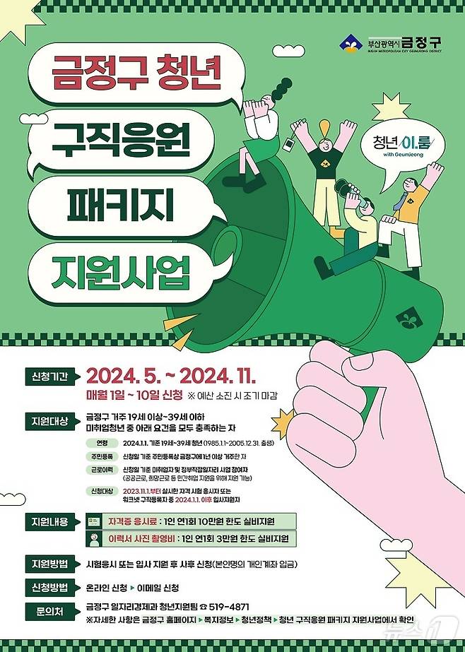 '2024 청년 구직응원 패키지 지원사업' 포스터. (부산 금정구 제공)